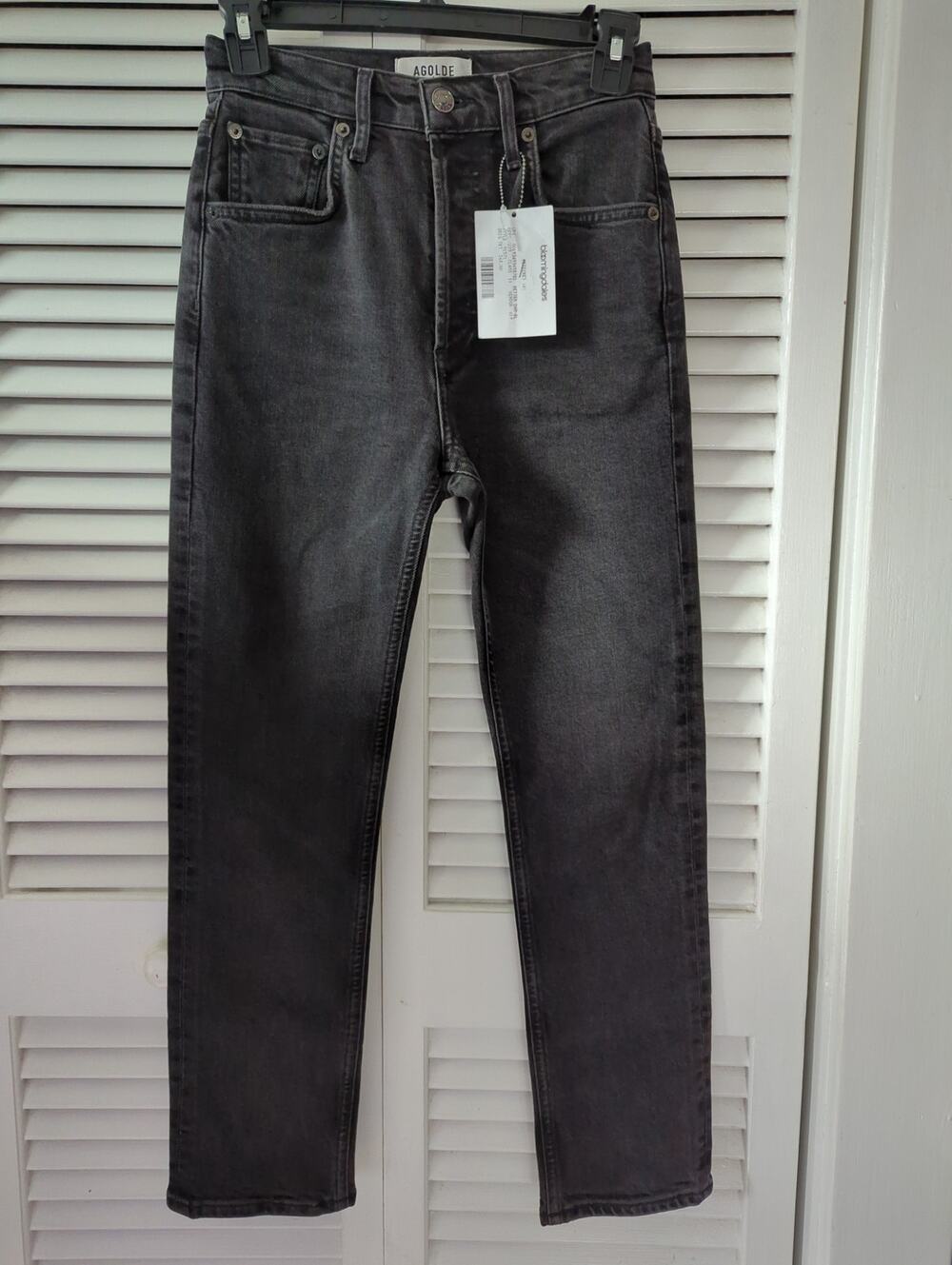 AGOLDE Button Fly Black Wash Jeans - Sz 0